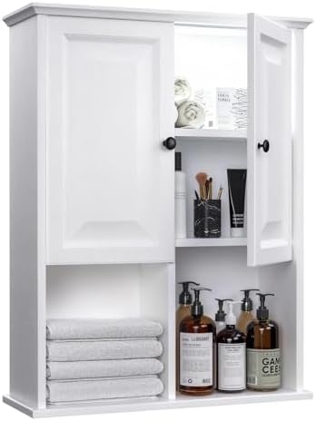 HAIOOU Bathroom Wall Cabinet with Motion Sensor Light, 23.6 Inch - White by HAIOOU
