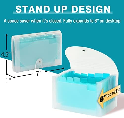 H4D Coupon Receipt Holder, 13 Pocket Accordion File Folder, 7 x 4.5, Teal - Image 2