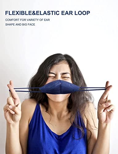 HUHETA KN95 Face Mask, 30 Pack Individually Wrapped, 5-Ply Breathable & Comfortable Safety Mask, Filter Efficiency=95%, Protective Cup Dust Masks Against PM2.5 (Royal Blue Mask) - Image 3