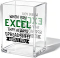 Funny Office Acrylic Cosmetic Pen Pencil Holder Cup, Accountant Gifts for Women Men, When You Excel They Always Spreadsheet About You Pencil Organizer, Humor Unique Desk Accessories（A06） by Unknown