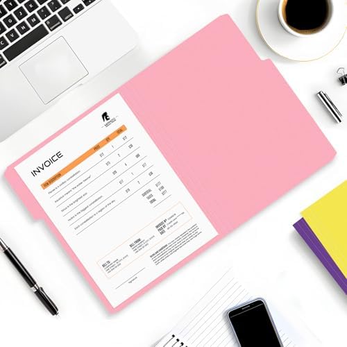 SUNEE File Folders, 120 Pack Manilla Folders 8.5 x 11, Colored File Folders Home Office School Supplies for Documents Files Paper, 6 Assorted Colors - Image 6