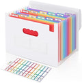 SKYDUE Accordion File Organizer, Expanding File Folder with 13 Pockets, Portable Document Paper Bill Receipt Organizer, Home School Office Supplies, Letter A4 Size White by SKYDUE