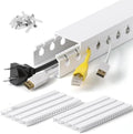 1.2" H x 1.6" W Cable Management Raceway, 132in Under Desk Channel, White by ZhiYo