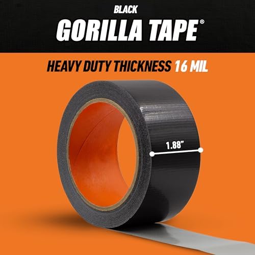 GORILLA Tape; Duct; Utility; Triple Layer Strength; Indoor & Outdoor; Weather Resistant Shell; 1.88 in x 10 yd; Black; (Pack of 2) - Image 6