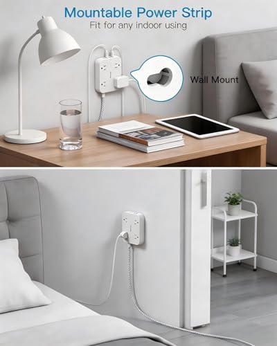 Surge Protector Power Strip, 10Ft Extension Cord with 4 USB Ports(2 USB C) - Image 6