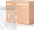 4" x 5" Zip Bags, 1000 Pack, 2 Mil, Reclosable Jewelry Bags, for Coins, GPI by GPI