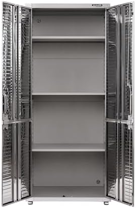 Seville Classics UltraHD Solid Steel Lockable Metal Storage Cabinet Locker Organizer, w/Adjustable Shelves for Garage, Warehouse, Office, Classroom, Granite, 30" W x 18" D x 72" H - Image 4