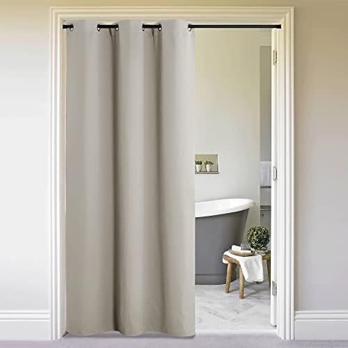 NICETOWN Natural Door Curtain for Doorway Privacy, Curtains 84 Inch Length, Room Divider Curtain Cover, Blackout Temporary Insulated Closet Curtain for Bedroom Closet (1 Panel, 5ft Wide) by NICETOWN