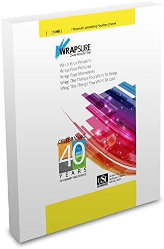 USI WrapSure Thermal Laminating Pouches/Sheets, Menu Size, 5 Mil Thick by USI
