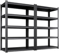 Set of 2 Garage Shelving Heavy Duty Storage Shelves, Metal Adjustable Shelving Unit, Utility Garage Organizer Shelf for Basement, Pantry, Kitchen, Warehouse,16" D x 35" W x 71" H, Black by AOAORGG