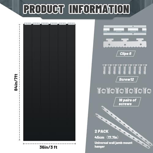 Juexica 36 X 84 Inch Black Freezer Door Curtain Plastic Strips - Image 2