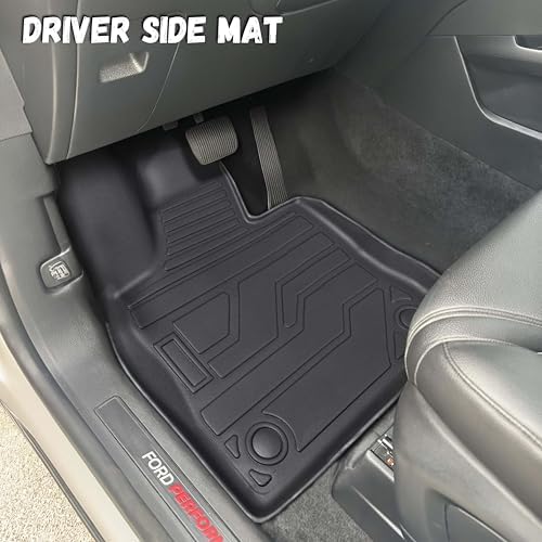 Floor Mats for Ford Explorer 2020-2024 2025 2026 6-Seat (2nd Row Captain Seat), Custom Fit TPE All Weather Floor Liners, 1st & 2nd Row & Cargo Mat & Backrest Mat Explorer Accessories - Image 2