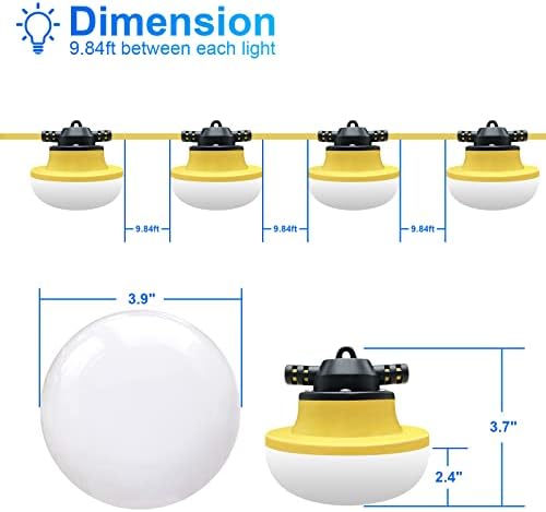 New 200FT Construction String Lights LED Industrial Grade 3Prong - Image 3