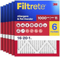 Filtrete 16x20x1 Air Filter, MERV 11, MPR 1000, 6 HVAC Filters by Filtrete