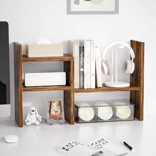 Jerry & Maggie Adjustable Wood Desktop Display Shelf Natural Wood Tone - Image 3