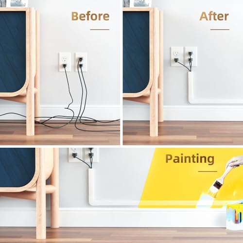 Delamu Cord Hider Wall, 85in Cord Covers for 3-4 Wires on Wall, Cable Hider Wire Hiders Wire Covers for TV Cords on Wall, Easy Mount Cable Cover Management Kit to Hide TV Wires, W1.18 H0.67in, White - Image 7