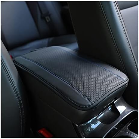 Ziciner Car Center Console Armrest Pad, PU Leather Waterproof Auto Armrest Seat Box Cover Protector, Universal 12.59x 7.24 Inch Vehicles Interior Accessories for Most Car SUV (Black & Blue) by Ziciner