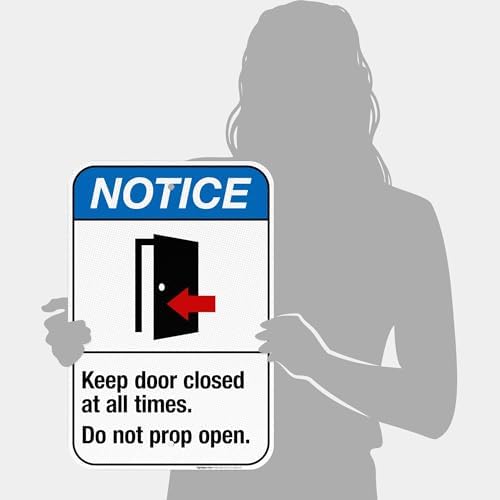 Keep Door Closed at All Times Do Not Prop Open Sign, ANSI Notice Sign, - Image 4