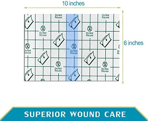50 Pcs Waterproof Shower Protector Bandage | 6x10 Inch Large Wounds Showering Cover for Knee Replacement Surgery C Section Post Abdominal Surgery Hip Incision Adhesive Dressing Transparent Film - Image 4