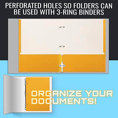 Better Office Products Two Pocket Portfolio Folders, 50-Pack, Dark Yellow, Letter Size Paper Folders, 50 Pieces, Dark Yellow - Image 5