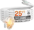 25 FT 12 Gauge Heavy Duty Extension Cord with Multiple Outlets by Deeklify