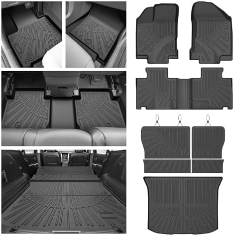 Floor Mats for Ford Edge 2007-2014 & Lincoln MKX 2007-2015, All Weather Cargo Liner for Edge Accessories, Heavy Duty TPE Cargo Mats, Car Accessories by cartist