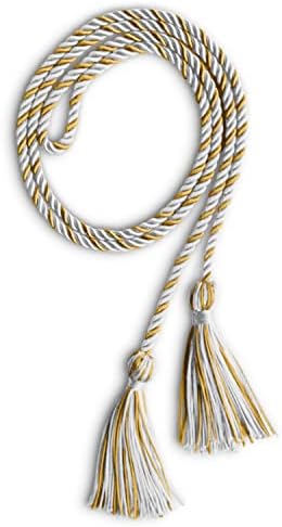 Endea Graduation Single Honor Cord Two-Color (White/Gold) - Image 5