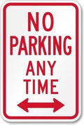 SmartSign Large No Parking Any Time Sign with Bidirectional Arrow, 18 x 24 Inches, 3M Hi-Intensity Grade Reflective Aluminum, Laminated for Protection, 10+ Year Outdoor Life, USA Made by SmartSign