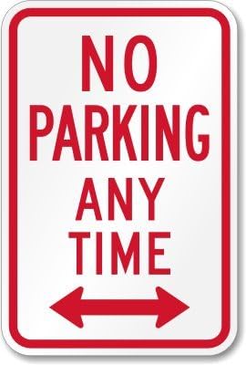 SmartSign Large No Parking Any Time Sign with Bidirectional Arrow, 18 x 24 Inches, 3M Hi-Intensity Grade Reflective Aluminum, Laminated for Protection, 10+ Year Outdoor Life, USA Made by SmartSign