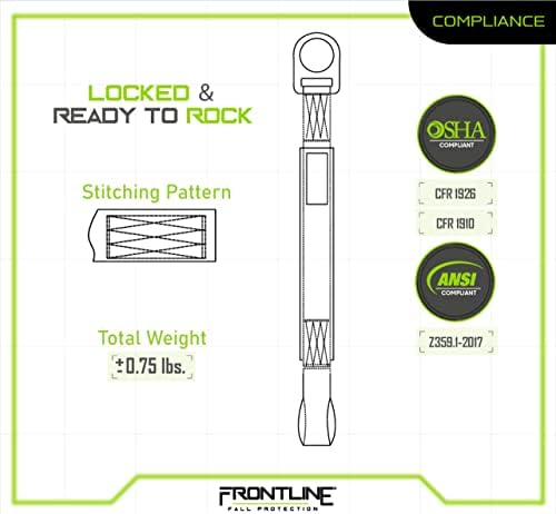 Frontline COS04R Concrete Embed Anchor Strap with D-Ring End 4' | ANSI & OSHA Compliant | Pour-in Disposable Anchor | 310 lbs. Capacity | Color Orange/Black - Image 5