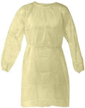 Personal Touch Health Care Apparel Universal Size (OSFM) Yellow Disposable Isolation Gowns - Latex-Free Gown is Fluid Resistant with Knitted Cuffs Medical & PPE Gowns - Ideal Protection (10 Pack) by PersonalTouch