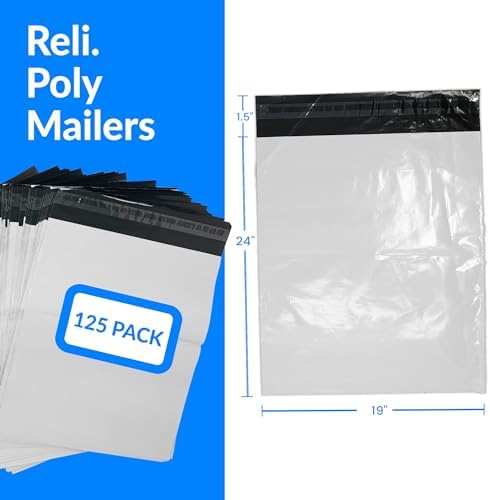 Reli. (125 Pcs) Poly Mailers 19x24", White | Self Sealing - Image 2