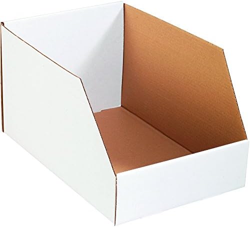 Partners Brand PBINJ121810 Jumbo Open Top Bin Boxes, 12" x 18" x 10", Oyster White (Pack of 25) by Partners+Brand