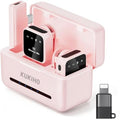 KUKIHO Wireless Lavalier Microphone for iPhone iPad Android with Charging Case 80h Battery Life, Noise Cancellation, 164ft Range Plug-Play Clip On Lapel Mic for YouTube, Video Recording, Vlog (Pink) by KUKIHO
