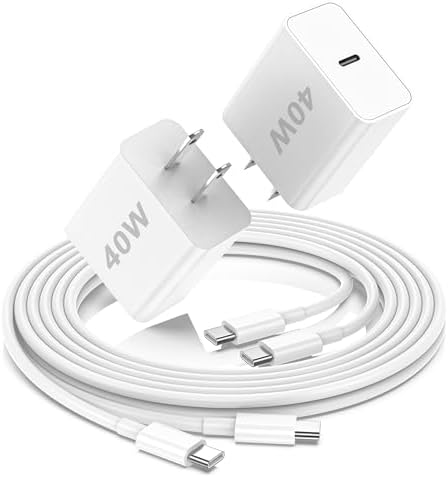 iPhone 18 Pro Max Charger, 40W USB C Fast Charging 2 Pack for Home & Travel by GREPHONE