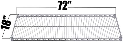 Chrome Wire Shelf |Pack of 2 Shelves| for Storage in Dry Environments | Ideal for Stores, Restaurants, Businesses and Homes (Chrome Wire Shelves, 18''W x 72''L) - Image 2
