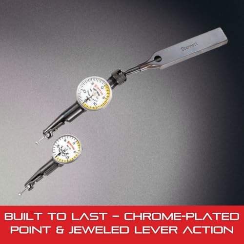 Starrett 711 Last Word Dial Test Indicator with Body Clamp and Case - White Half Shaded Face, 0.7mm Range, 0-35-0 Dial Reading, .01mm Graduations - 711MFSZ - Image 3