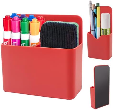 KITANIS Magnetic Pen Holder,2 Pack Magnetic Dry Erase Marker Holder with Generous Compartments,Strong Magnet Storage Marker Pen Pencil Organizer for Refrigerator,Whiteboard,Locker Accessories by KITANIS