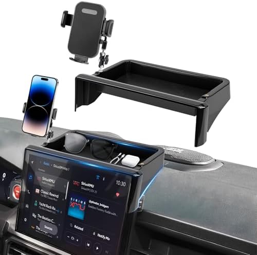 Car Phone Holder Fit for Toyota Tacoma 2024 2025 2026 W/Dash Tray Storge Box Organizer, Cell Phone Mount for Tacoma Accessories 14 inch Touch Screen 360 Degree Rotation (Not Fit 8 inch) by Unknown