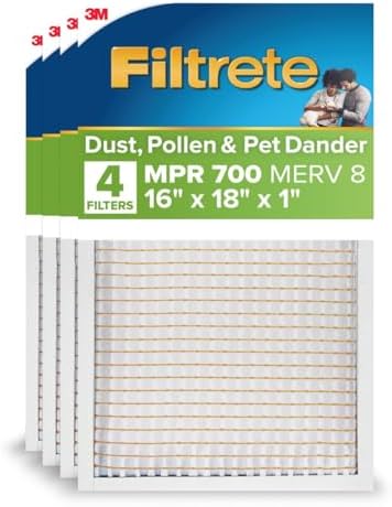 Filtrete 16x18x1 Air Filter, MERV 8, MPR 700, 4 HVAC Filters by Filtrete