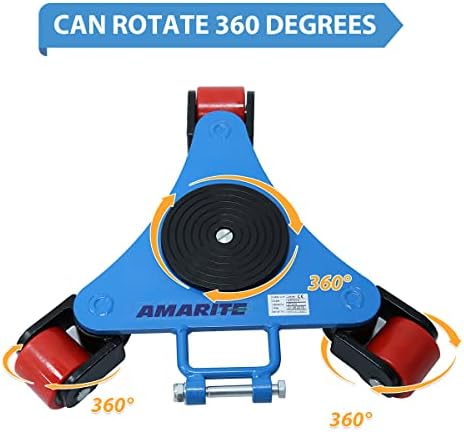 Machine Skates - Heavy Duty 2t Machinery Skates with 4400lbs Capacity and 3 Swivel Rollers for Warehouse and Workshop Transport - Machine Skate and Equipment Dolly Skate - Image 5