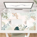 Faux Leather Large Mouse Pad, Office Desk Mat, 31.5"x15.7", Green Pink by ColorfulStar