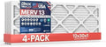 BNX TruFilter 12x30x1 Air Filter MERV 13 (4-Pack) - MADE IN USA - Electrostatic Pleated Air Conditioner HVAC AC Furnace Filters for Allergies, Pollen, Mold, Bacteria, Smoke, Allergen, MPR 1900 FPR 10 by BNX