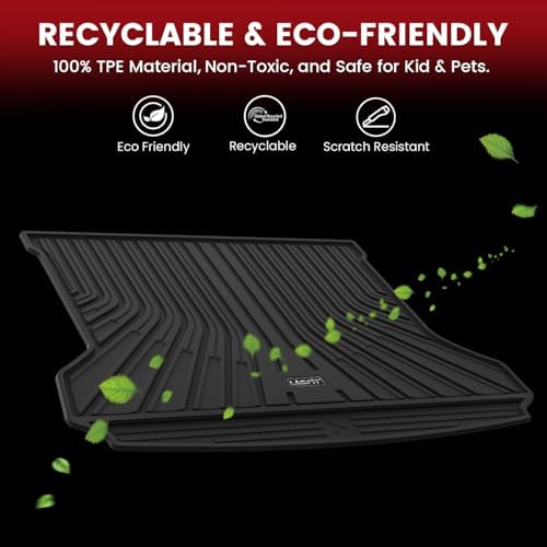 LASFIT Custom Fit Trunk Cargo Mat for Volkswagen VW ID.4 2021-2026, (Only Fit Non-Adjustable Carpet Floor), All Weather Protection TPE Trunk Mat Trunk Liner Trunk Tray Cargo Liner, Easy to Clean - Image 5