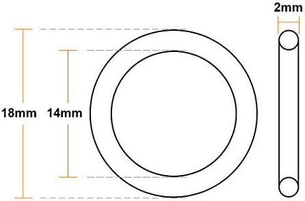 uxcell Fluorine Rubber O-Rings 18mm OD 14mm ID 2mm Width, Metric FKM Sealing Gasket, Pack of 10 - Image 3