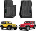 Custom for 2007-2018 Jeep Wrangler JK 4 Door 2 Door Floor Mats 2 Pcs All Weather TPE Rubber Protection Mat (for Jeep Wrangler JK Front Floor Mat) by Wqyimat