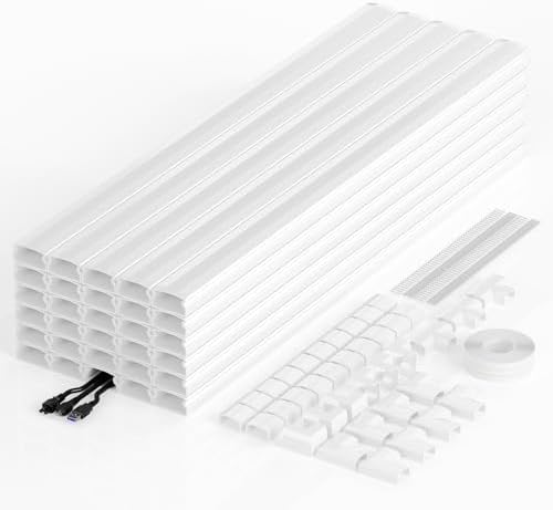 Yecaye TV Cord Hider Wall Mounted, 472in Cord Cover, W0.98in H0.51in, White by Yecaye