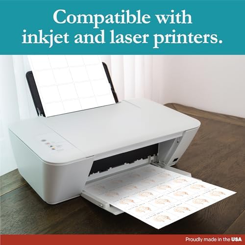 Premium Label Supply White Sticker Square Labels – 2" x 2" – Laser/Inkjet Compatible – (20 per Sheet), 100 Sheets – 2000 Total Adhesive Labels - Image 5