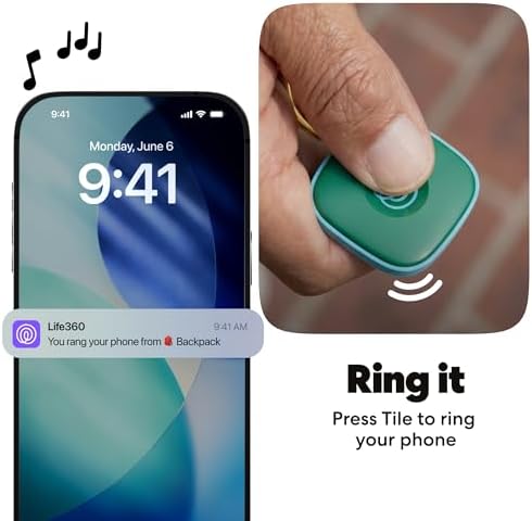 Life360 Tile - Bluetooth Tracker, Keys Finder and Item Locator for Keys, Bags and More. Phone Finder. Both iOS and Android Compatible. 1-Pack (Green Surf) - Image 5