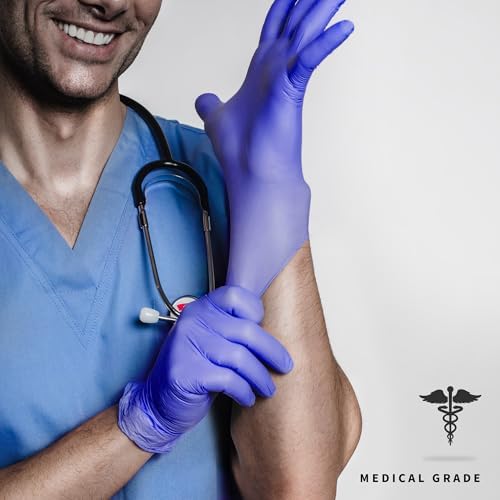 Medguy Medical Nitrile Exam Gloves, 4 Mil Powder-Free Latex-Free Food-Safe Clean Protective Disposable Glove Violet 1000Pcs - Image 3
